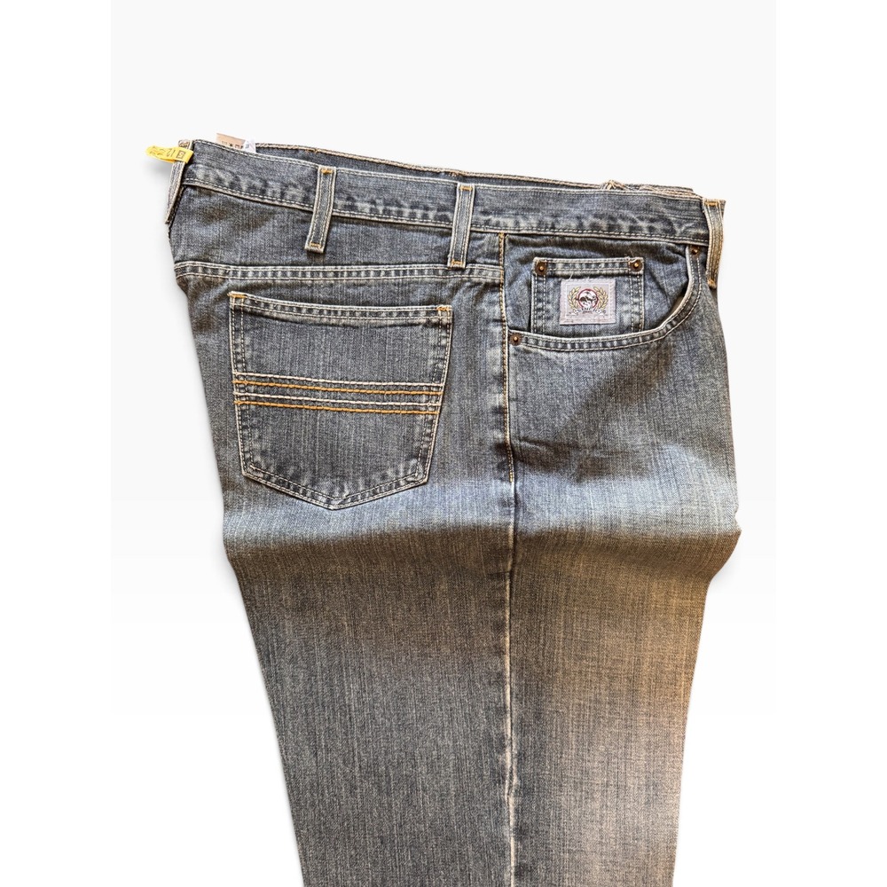 Cinch Mens Blue Denim Jeans 35x34 Heavy Cowboy Starch Straight Leg MB98034006